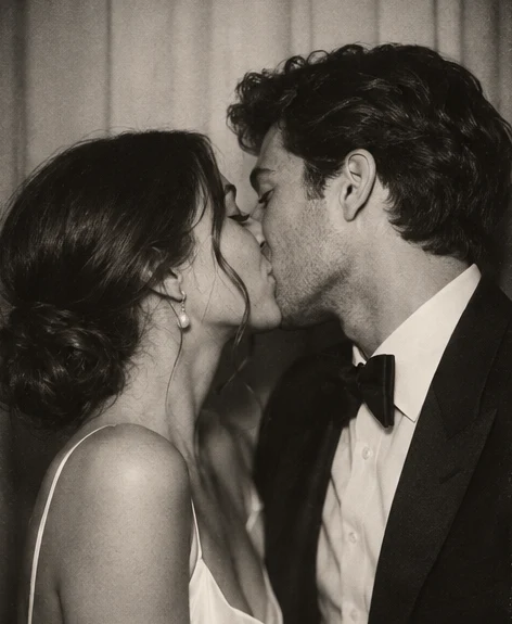 Photo booth picture: a kiss