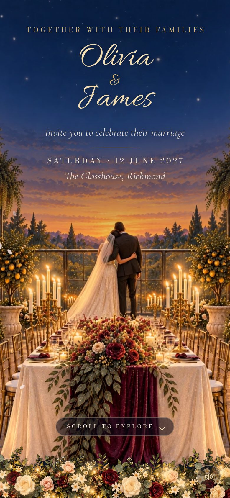 The Glasshouse animated wedding invitation