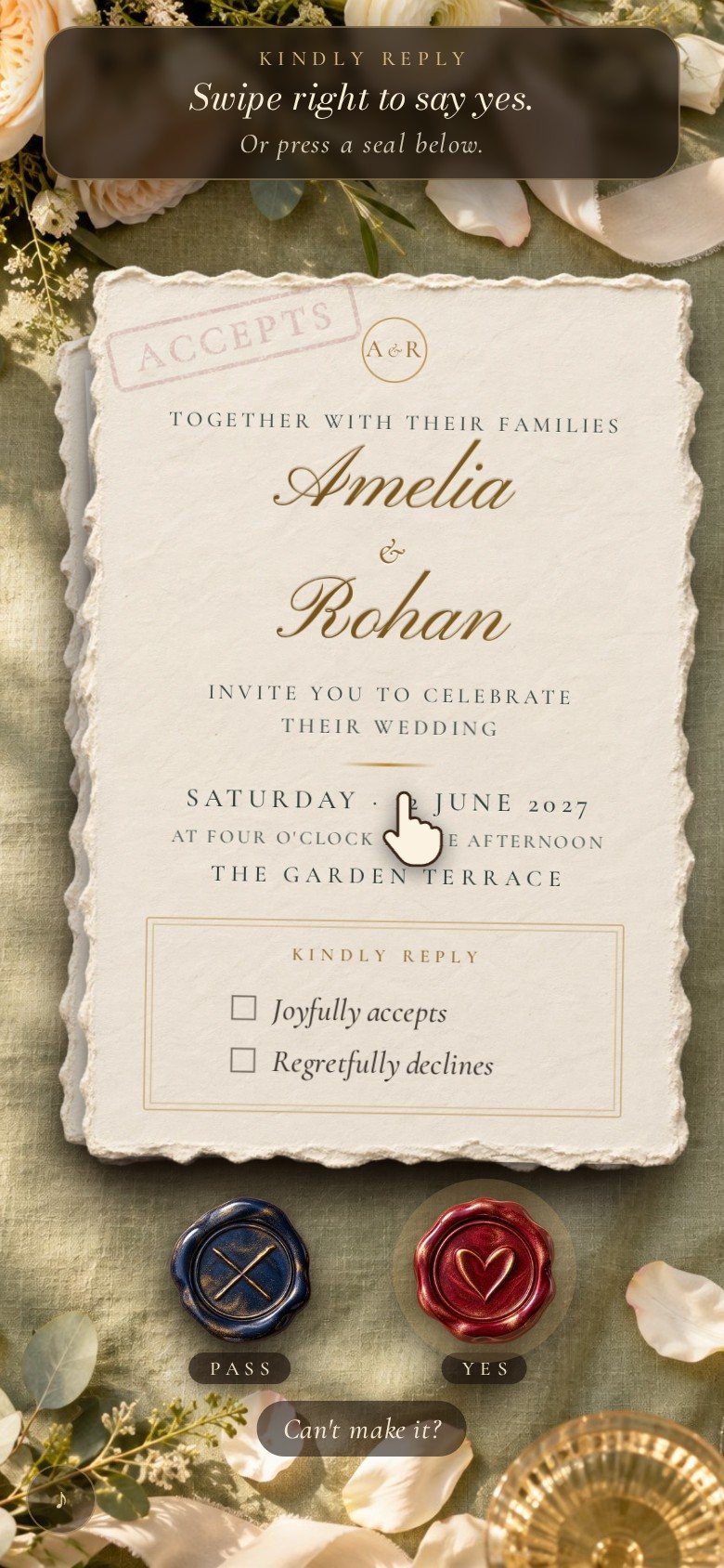It's a Match invitation, closed