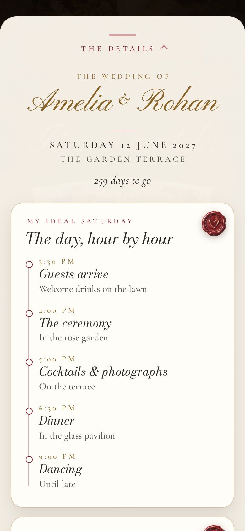 It's a Match — The day, hour by hour