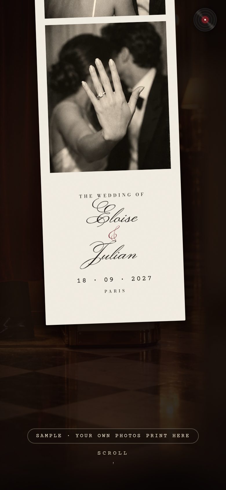 The Photo Booth animated wedding invitation