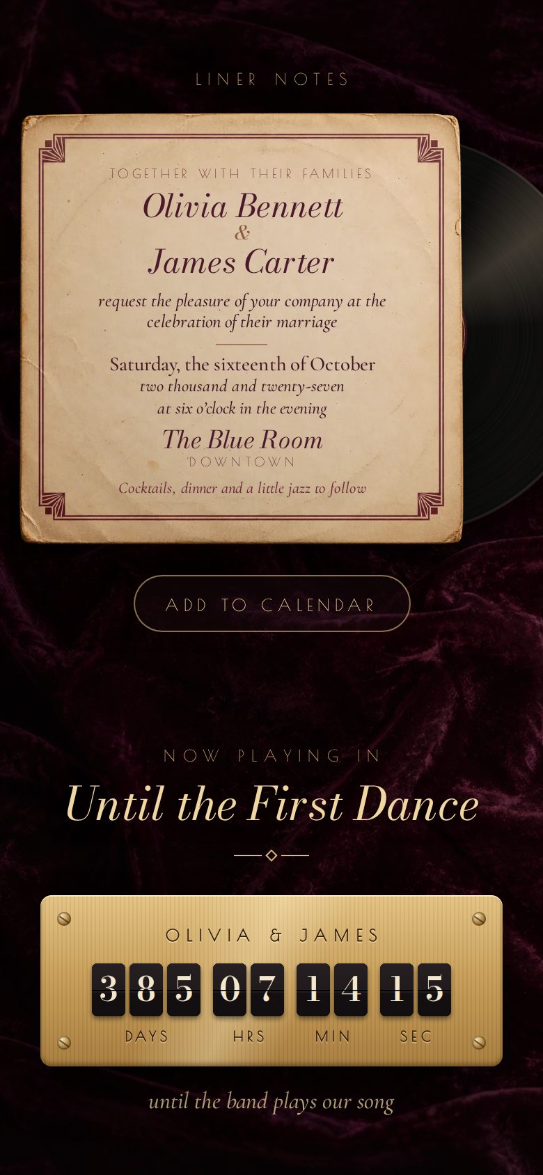 The Velvet Room — The invitation