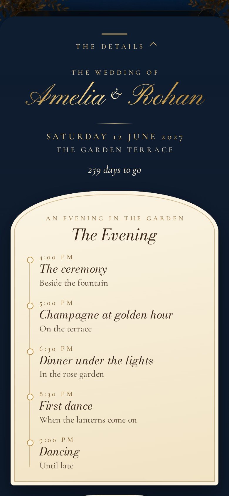The Wishing Fountain — The evening