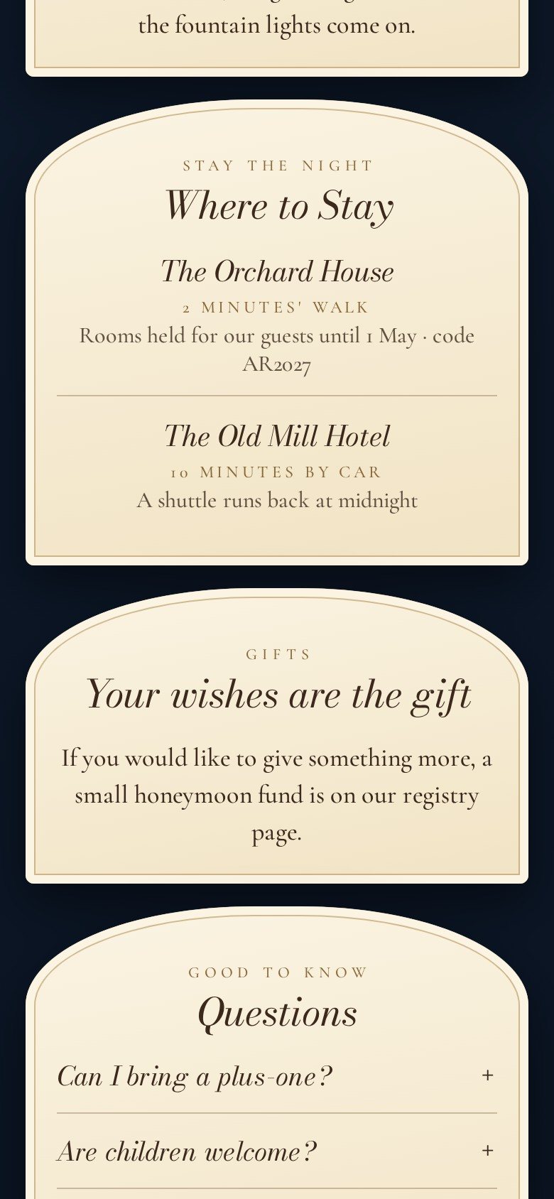 The Wishing Fountain — Where to stay